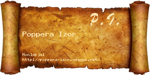 Poppera Izor névjegykártya
